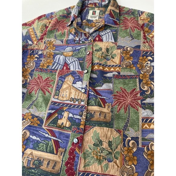 Tori Richard Honolulu Hawaiian Shirt Women's Small Multicolor Floral Palm Church - Picture 5 of 8